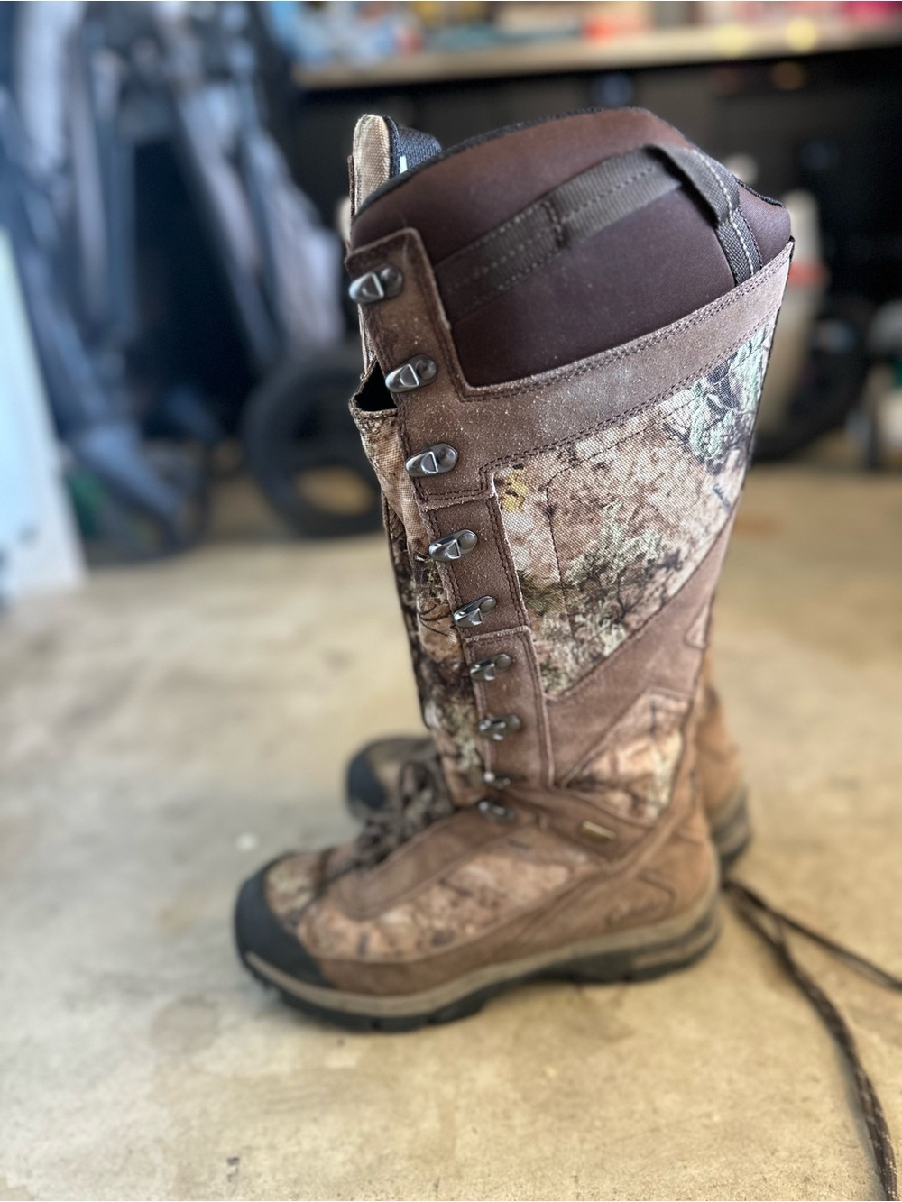 Cabela's Women's Tall Lace-Up Camouflage Hunting Boots - Brown Camo - Picture 4 of 6